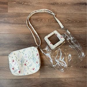 Clear Crossbody Purse with Floral Insert